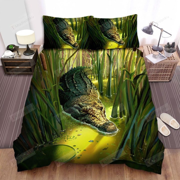 The Wild Animal - The Crocodile Moving Slowly Bed Bed Sheets Spread Duvet Cover Bedding Sets