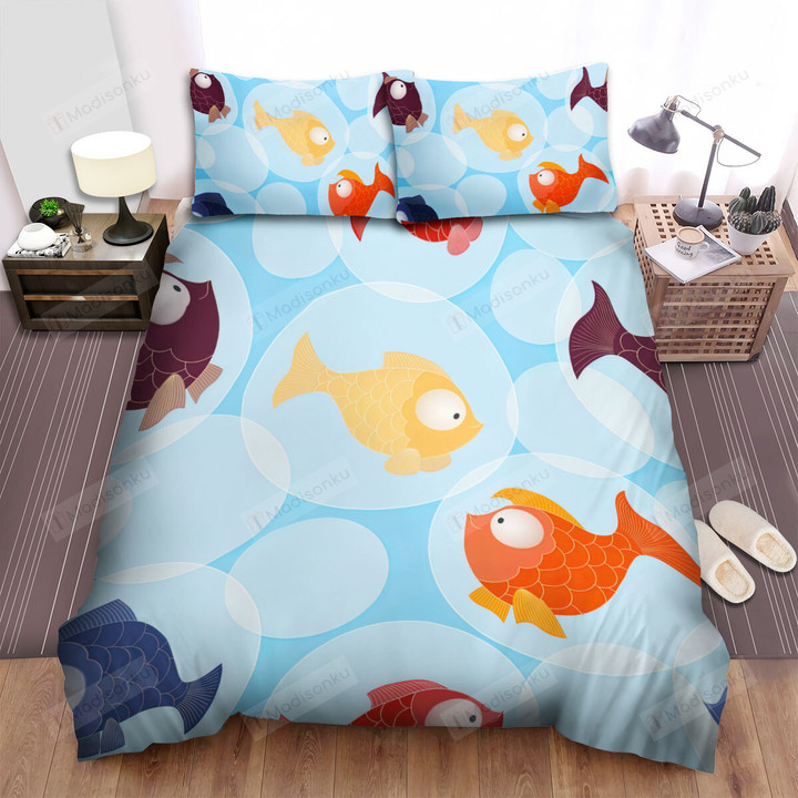 The Freshwater Fish - The Goldfish In The Bubble Bed Sheets Spread Duvet Cover Bedding Sets