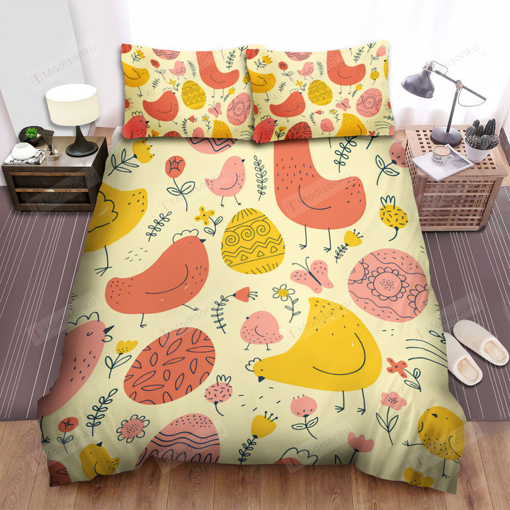 The Farm Animal - The Chicken And The Egg Pattern Bed Sheets Spread Duvet Cover Bedding Sets