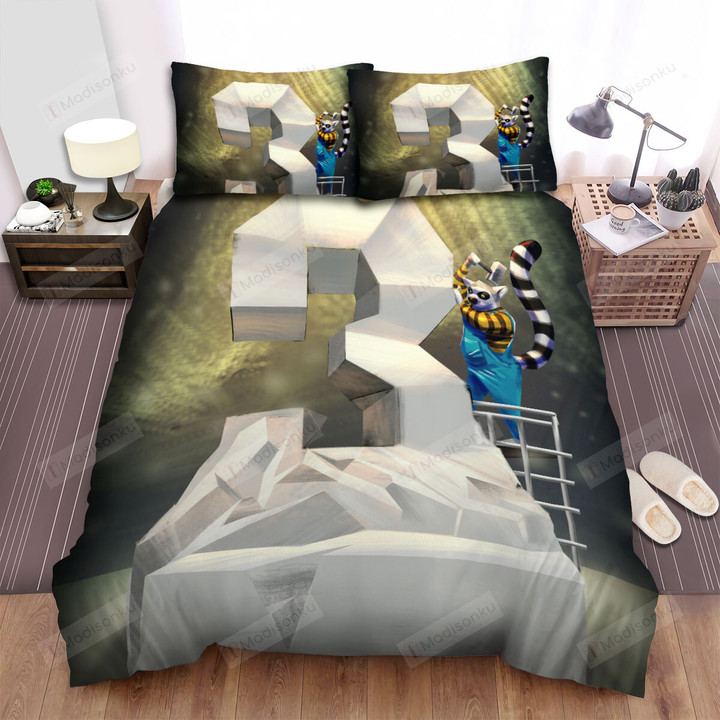 The Wild Animal - The Lemur Carving Art Bed Sheets Spread Duvet Cover Bedding Sets