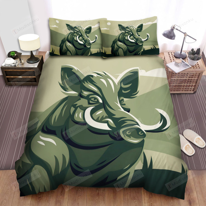 The Wild Boar Illustration Bed Sheets Spread Duvet Cover Bedding Sets