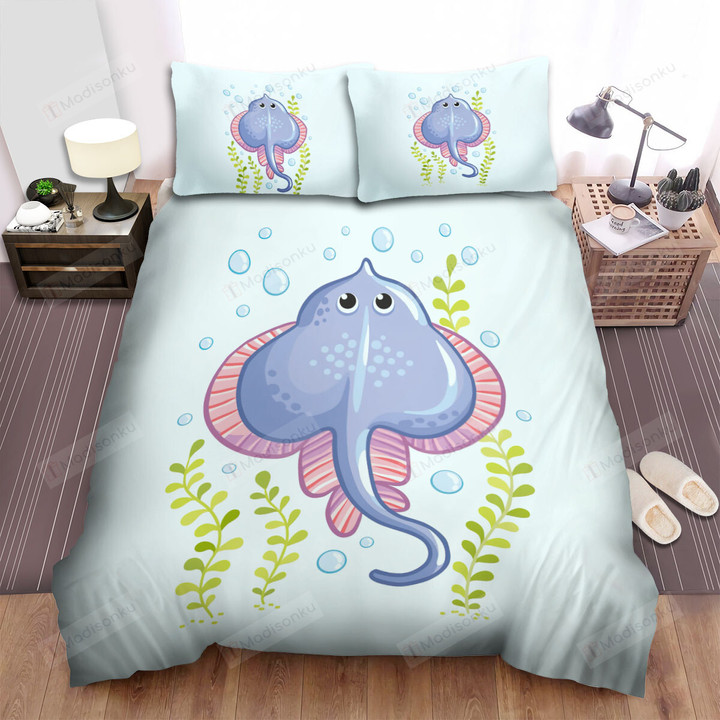 The Wildlife - The Ray Fish Passing The Seaweed Bed Sheets Spread Duvet Cover Bedding Sets