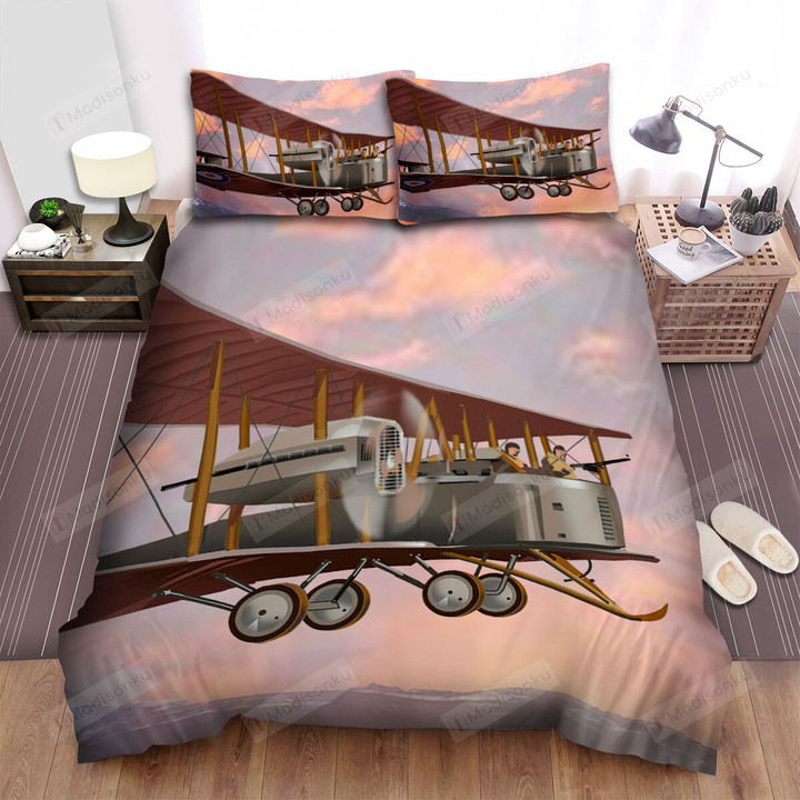 Military Weapon In Ww1 Of Rfc - Vickers Vimy Art Bed Sheets Spread Duvet Cover Bedding Sets