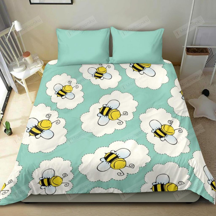 Lovely Bees Bed Sheets Duvet Cover Bedding Sets