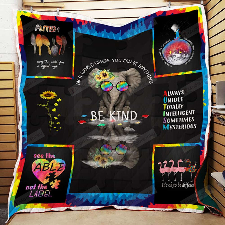 Be Kind Autism Awareness Quilt Blanket Great Customized Blanket Gifts For Birthday Christmas Thanksgiving