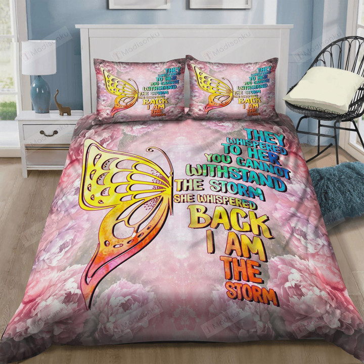 Butterfly I Am The Storm Cotton Bed Sheets Spread Comforter Duvet Cover Bedding Sets