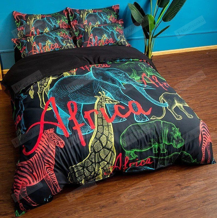 Animals In Africa Cotton Bed Sheets Spread Comforter Duvet Cover Bedding Sets