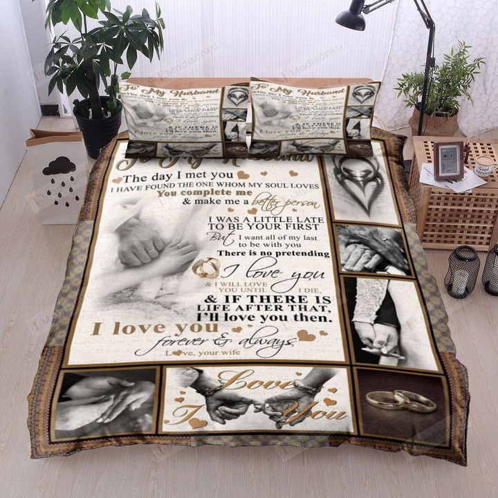 Personalized To My Husband From Wife There Is No Pretending I Love You Cotton Bed Sheets Spread Comforter Duvet Cover Bedding Sets