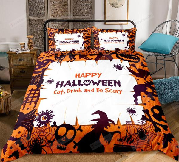 Happy Halloween Cotton Bed Sheets Spread Comforter Duvet Cover Bedding Sets