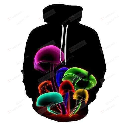 Colorful Magic Mushroom In The Night 3D All Print Hoodie, Zip- Up Hoodie