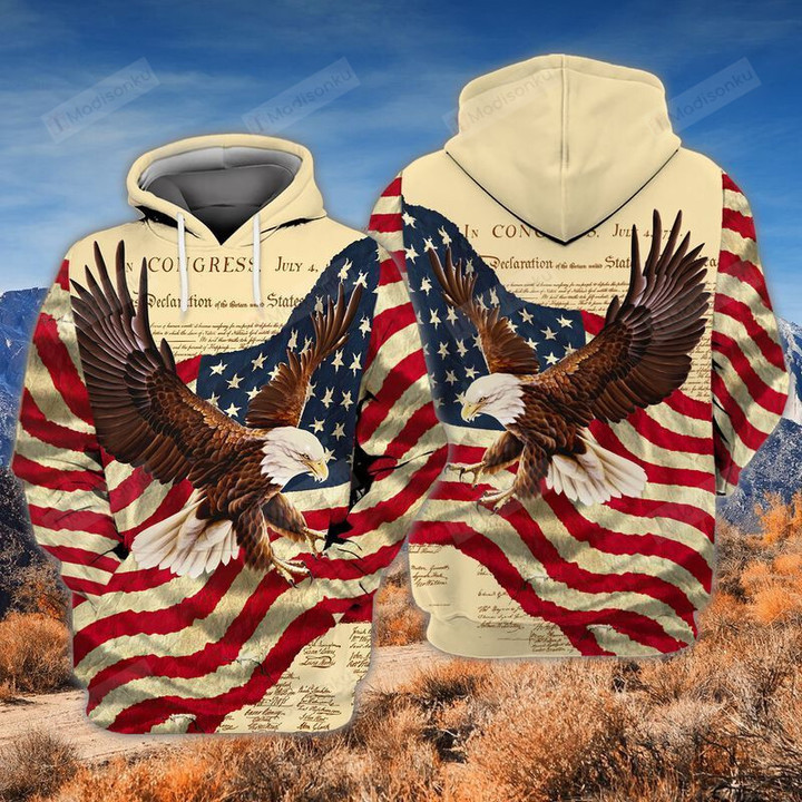Eagles Independence Day 3D All Over Printed Hoodie, Zip- Up Hoodie