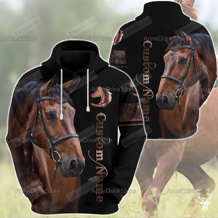 Personalized Love Horse 3D All Over Print Hoodie, Zip-up Hoodie