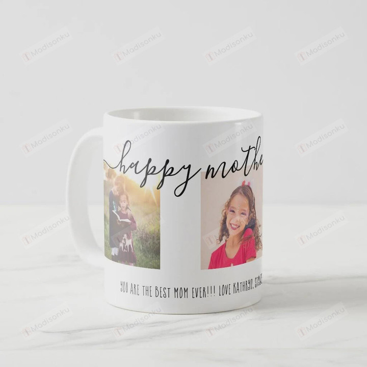 Personalized Happy mother's day typography Upload your photo Coffee Mug, Custom Photo Mug For Mom, Wife, Mother, Grandma On Mother's Day, Anniversary, Birthday