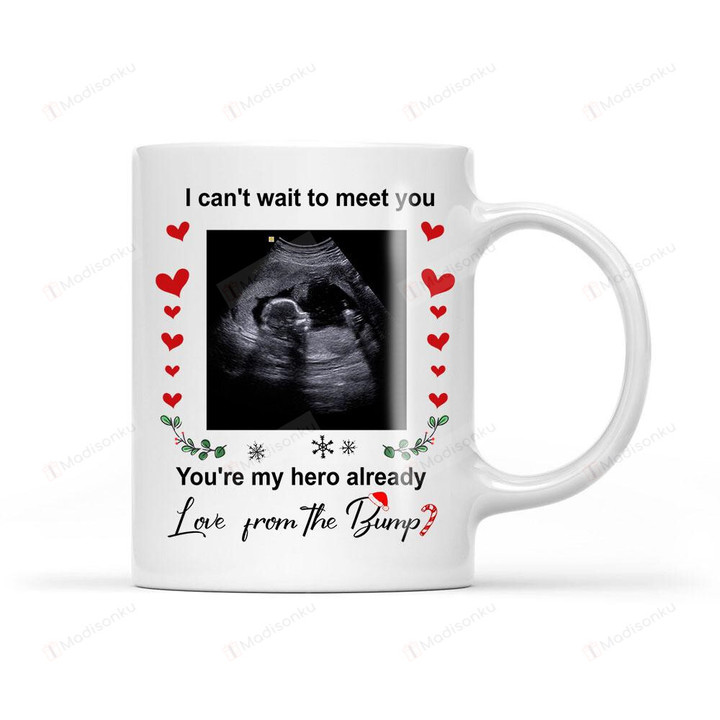 Meaningful Birthday Christmas Thanksgiving Gift White Ceramic Mug I Can't Wait To Meet You For Daddy Mommy From The Bump