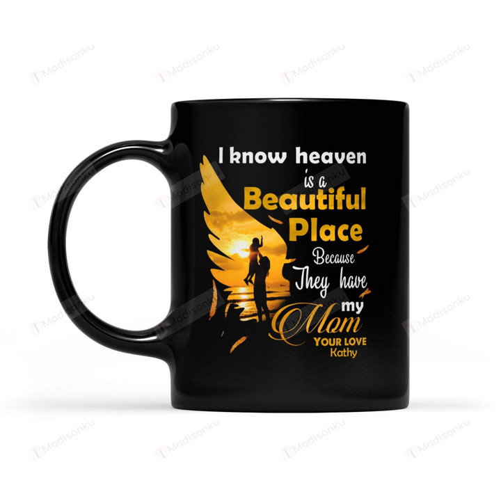 Personalized Mug To Mom In Heaven Personalized Mom Memorial Coffee Mug Custom Name Custom Photo Family Mug Coffee Mom Mug