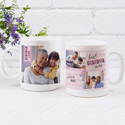 Personalized 2 Sides Custom Photo Name Mug, Best Grandma Ever Mug, Meaningful Gifts For Mothers Grandmothers On Mother's Day Birthday Xmas Thanksgiving, 11-15 Oz Coffee Mug