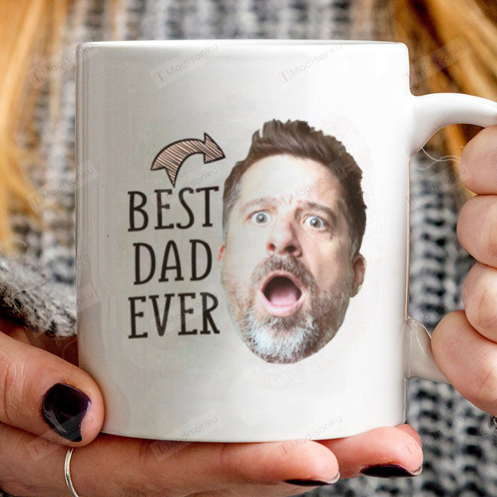 Personalized Best Dad Ever Mug - Daddy Mug Gifts For Him, Father's Day ,Birthday, Anniversary Customized Photo Ceramic Coffee Mug 11-15 Oz