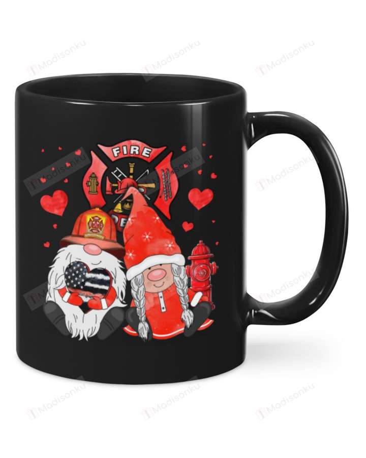 Firefighter - Gnome Mug, Happy Valentine's Day Gifts For Couple Lover ,Birthday, Thanksgiving Anniversary Ceramic Coffee 11-15 Oz