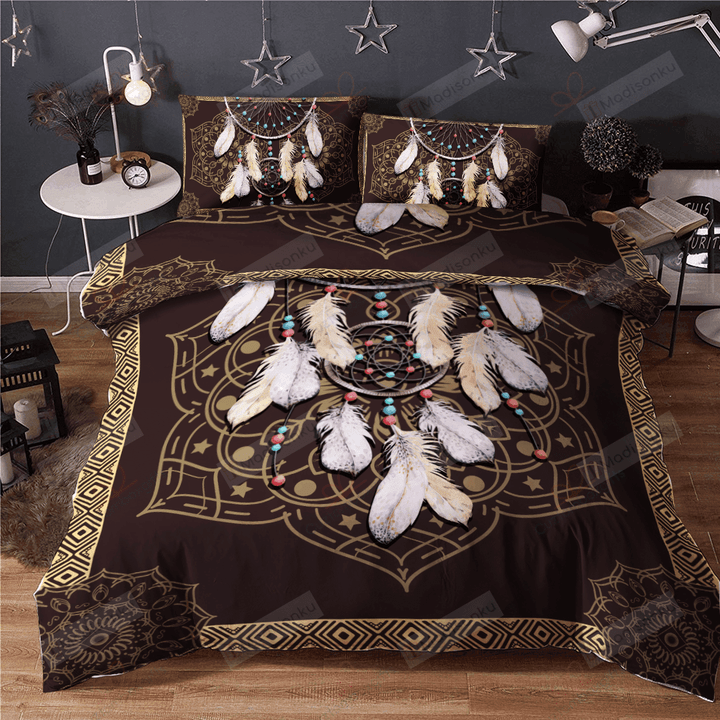 Feathers Native American Culture And Dreamcatcher Bed Sheets Duvet Cover Bedding Set