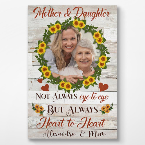 Always Heart To Heart Personalized Canvas Gifts For Mom From Daughter