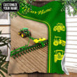 Green Tractor Farmer Fleece Blanket FMB1
