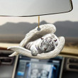 White Tiger Sleeping Angel White Tiger Lovers Car Hanging Ornament WTO1