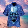 Blue Skull Smoke Hawaiian Shirt