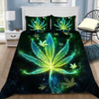 420 Leaf Green Light Neon Galaxy Bedding Set NTH192