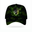 420 Art Cool Skull Green Smoke Weed Seamless Pattern Printed Hat NTH106
