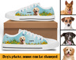 Sunflower Dogs Personalized Low Top Shoes - Birthday, Anniversary Gift For Dog Lovers