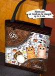 Cat Colorful Sketches With Zippers Personalized Tote Bag - TO040PS07 - BMGifts (formerly Best Memorial Gifts)