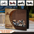 Motorcycle Brown Pattern Personalized Men's Wallet - HM003PS07 - BMGifts (formerly Best Memorial Gifts)