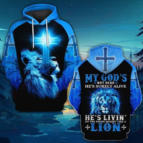 Blue Lion All Over Printed Shirt God02