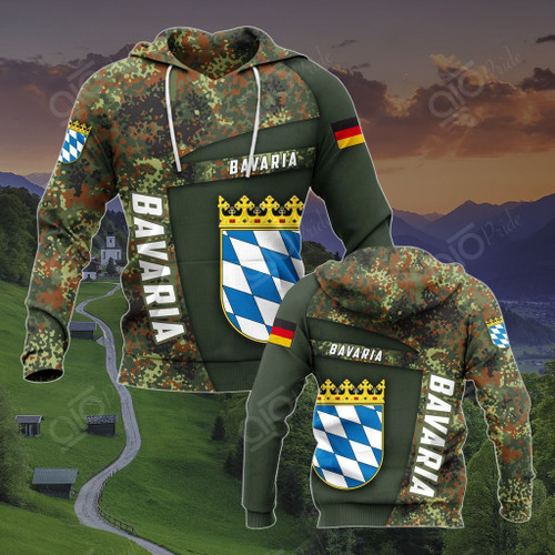 BAVARIA COAT OF ARMS CAMO ALL OVER PRINT HOODIES GVT36