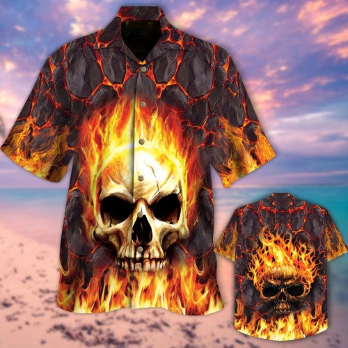 Skull Lava Hawaiian Shirt - KV83