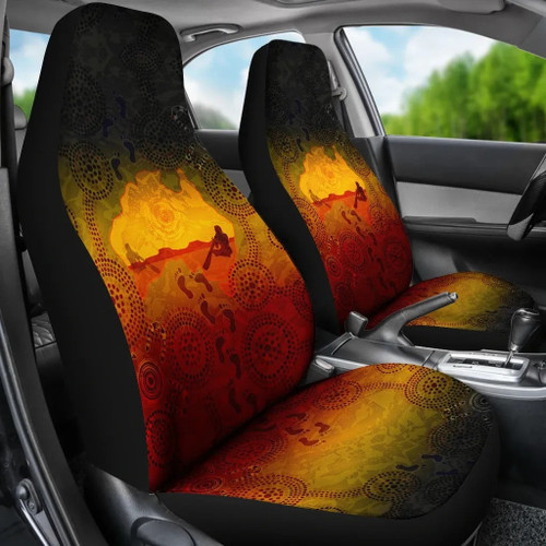 Tmarc Tee Aboriginal Art map Didgeridoo print car seat covers