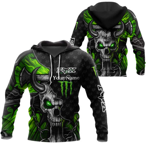 Personalized FX Racing Art Green Cool Skull Logo Brand Team Clothes 3D Printing NTH85P