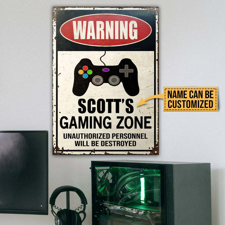 Personalized Game Zone Unauthorized Customized Classic Metal Signs MTS7