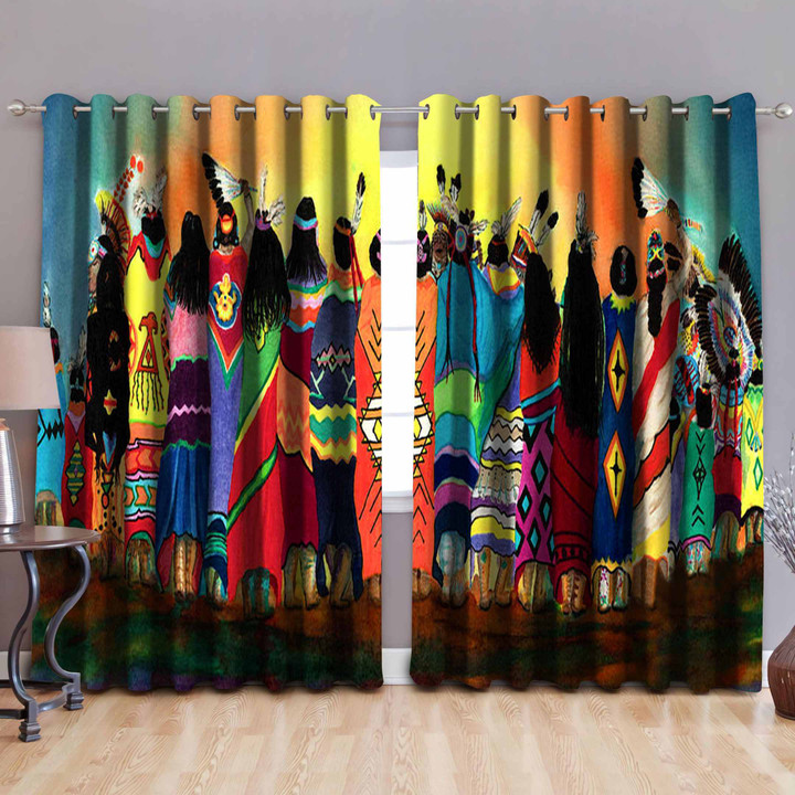 Native American Pow Wow Blackout Thermal Grommet Window Curtains NAC3