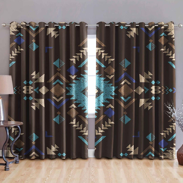 Native American Pattern Blackout Thermal Grommet Window Curtains NAC5