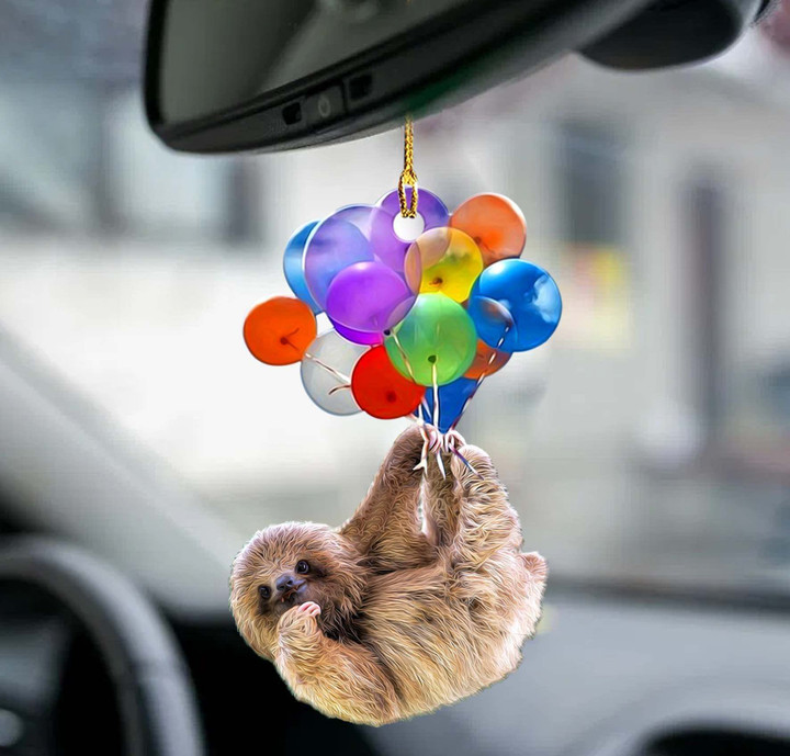Sloth fly with bubbles sloth lovers Car Hanging Ornament SLOTH1