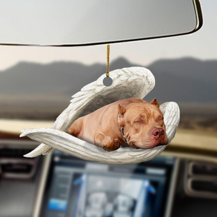 Pitbull sleeping angel pitbull lovers dog moms Car Hanging Ornament PBO01