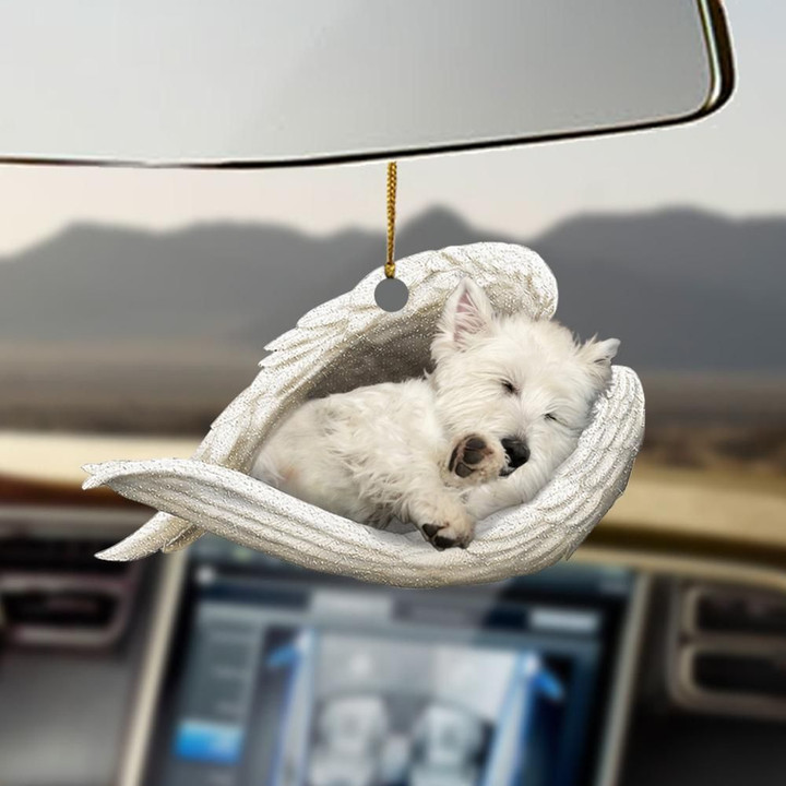 West Highland White Terrier Sleeping Angel Westie Lovers Dog Lovers Car Hanging Ornament WHWO1