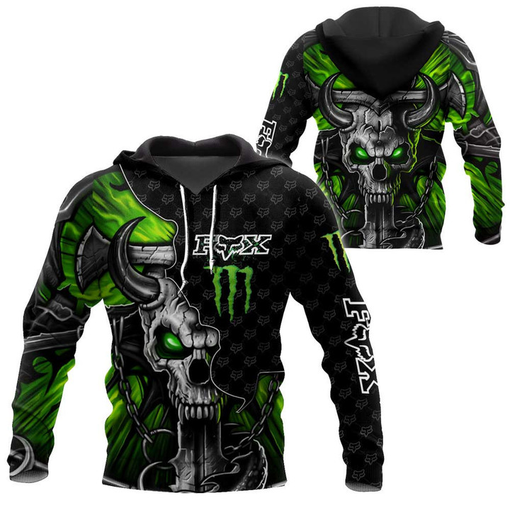 FX Racing Art Green Cool Skull Logo Brand Team Clothes 3D Printing NTH85