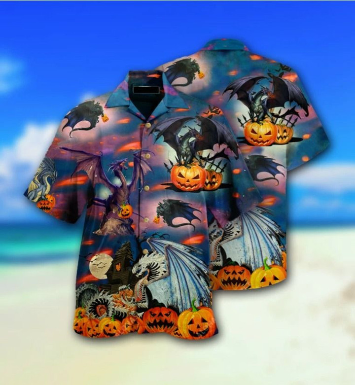 Dragon And Halloween Hawaiian Shirt