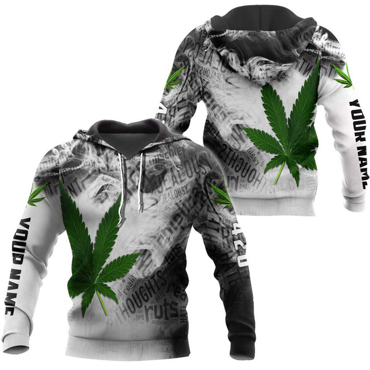 420 Personalized Name Leaf Item With Smoke Background Clothes 3D Printing NTH190