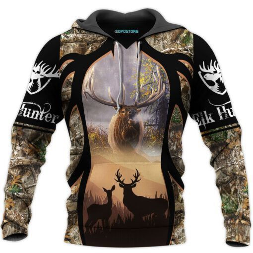 Elk Hunting Camouflage 3D All Over Printed Shirts DEE11