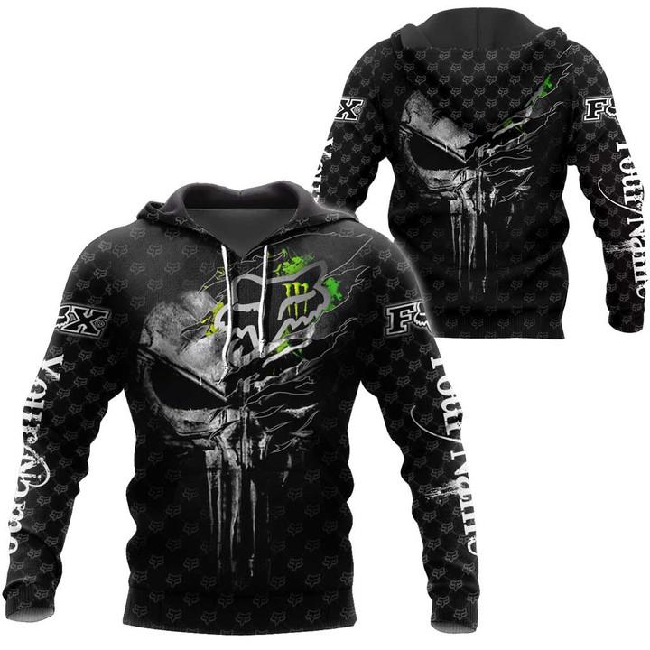 Personalized FX Racing Cool Skull Art Green Logo Clothes 3D Printing NTH66P