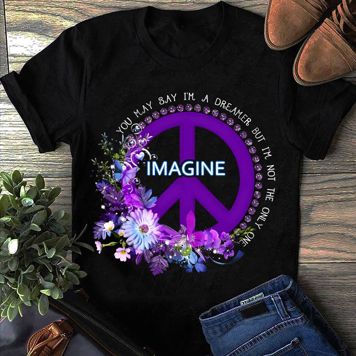 Imagine you may say i'm a Dreamer but i'm not the only one - Premium Unisex Shirt - Premium Unisex T-shirt / Black / S Apparel
