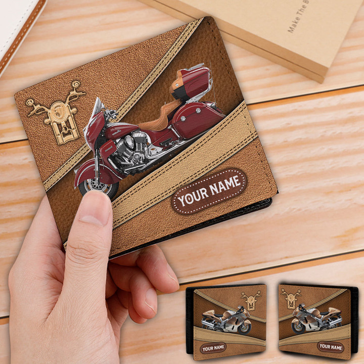Motorcycle Personalized Men's Wallet - HM003PS04 - BMGifts (formerly Best Memorial Gifts)